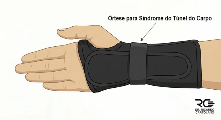 Órtese de punho para tratamento conservador da Síndrome do Túnel do Carpo.