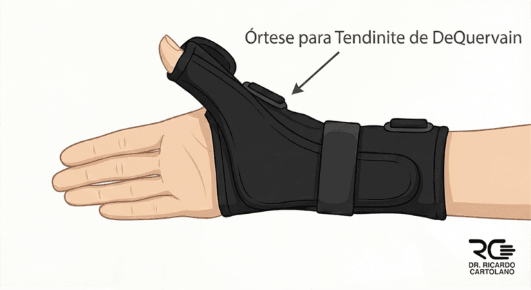 Órtese de punho e polegar para tratar a Tendinite de De Quervain.