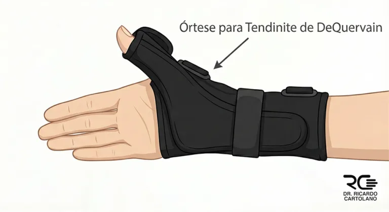 Órtese de punho e polegar para tratar a Tendinite de De Quervain.