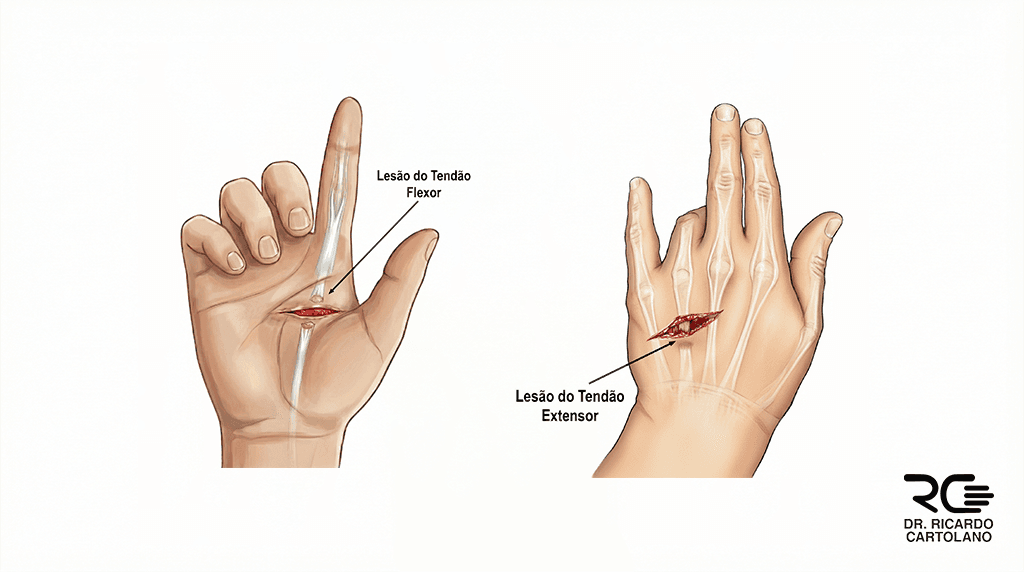 tendoes lesao traumatica flexor e